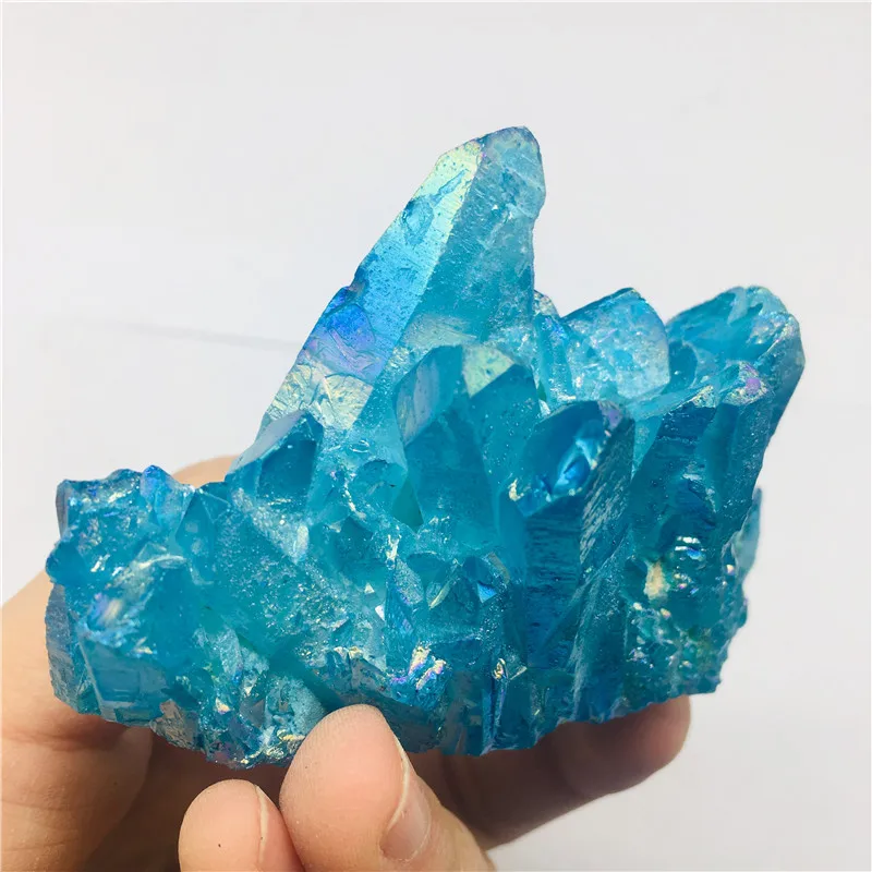 Редкий и красивый кристаллический кластер кварца с синим пламенем 90 110 г|Камни| |