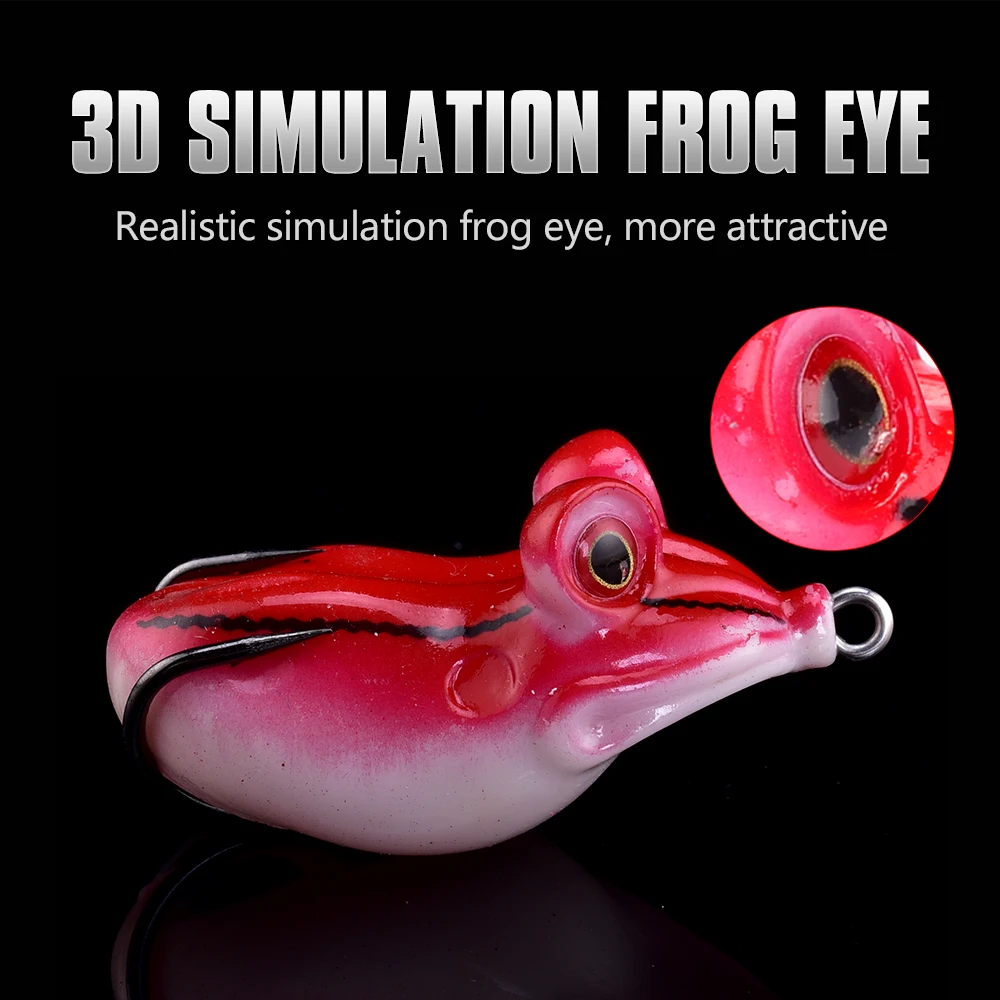 1 шт. рыболовная приманка лягушка с 3D глазами мягкая плавающая звук 5 см 10 г