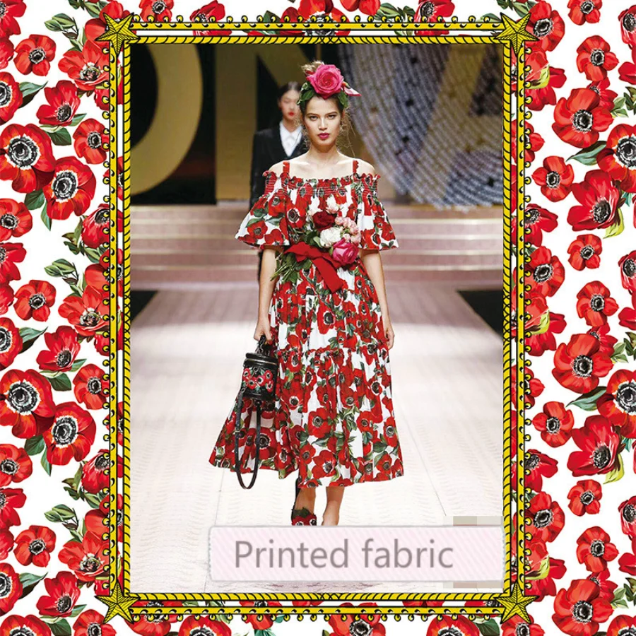 

Italian Luxury Brand 100% Polyester Printed Fabric Fashion for Dress Fabrics Wholesale Cloth Per Meter Sewing Material