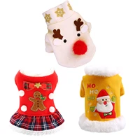 pet christmas costumes cute decoration navidad puppies cats clothes autumn winter warm coat for teddy small cat dog accessories