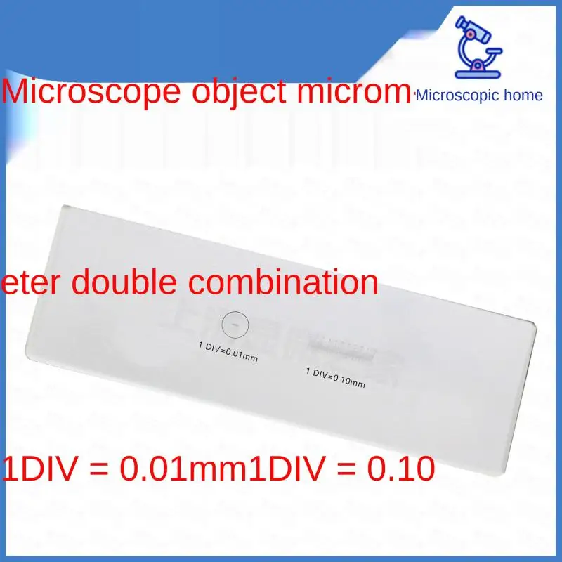

Microscope Object Micrometer Ruler Reticle Dressing Table Micrometer 0.1mm 0.01mm Double Combination