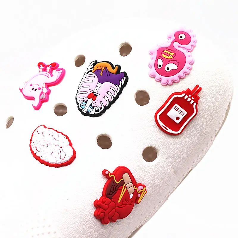 Novelty Medical style Shoe Charms Accessories Viscera Haslet PVC Shoe Decoration Designer for croc jibz Kids X-mas Party Gifts