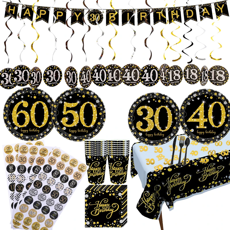 Одноразовые наборы посуды для дня рождения декоративные бумажные стаканчики