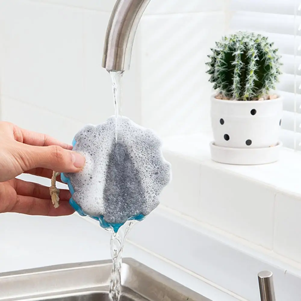 

60% Hot Sale 4Pcs Cartoon Dishwashing Sponge Scouring Pad Household Kitchen Cleaning Cloth Tools