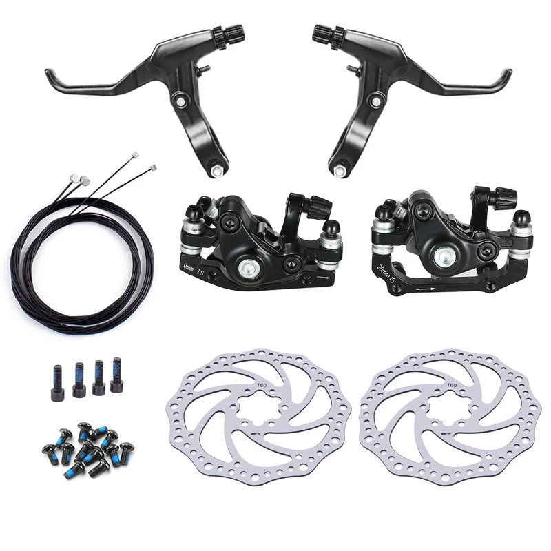 

Mountain Bike Mechanical Disc Brake Front Rear Set With 160mm Rotors Disc Screw Brake Lever Cable MTB Bicycle Cycling Parts