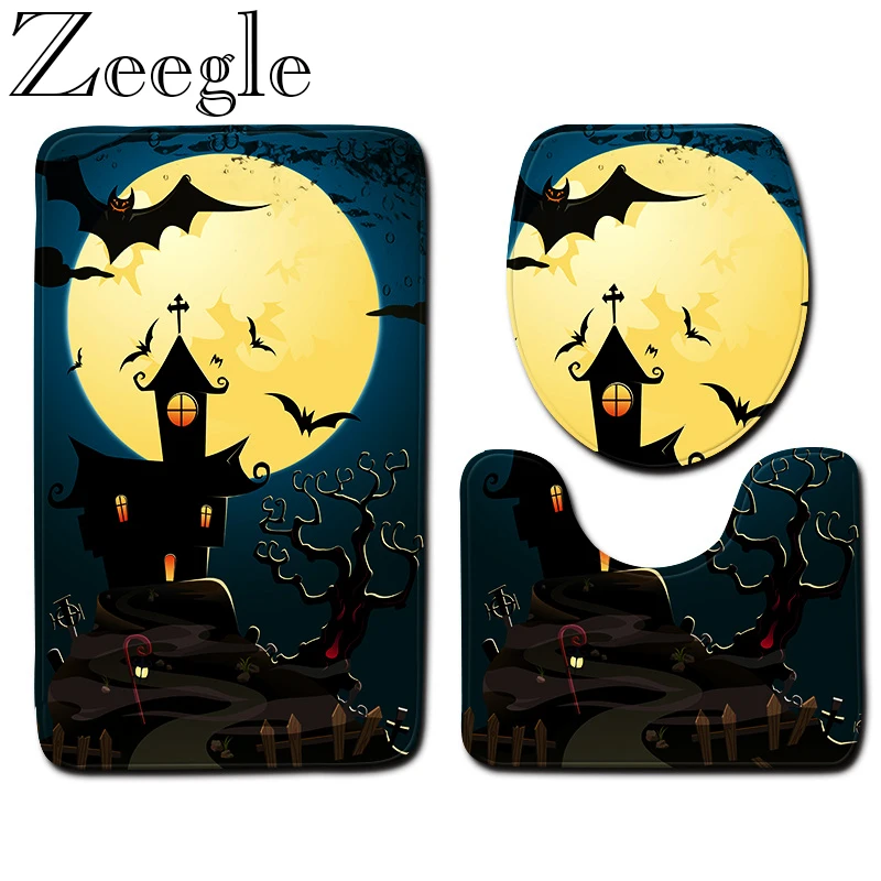 Zeegle Non-slip Ванная комната Туалет чехол пол впитывающие коврики для ванной коврик Ванная комната ковролин для пляжа в виде ракушки Ванная комната туалет