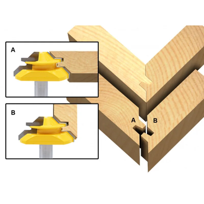 1 шт 45 градусов Концевая фреза для создания соединений в Ус с врезкой 1/4