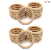 20pcs natural wooden baby teether ring infant molars diy making safe teethers accessories newborn bracelet craft toy