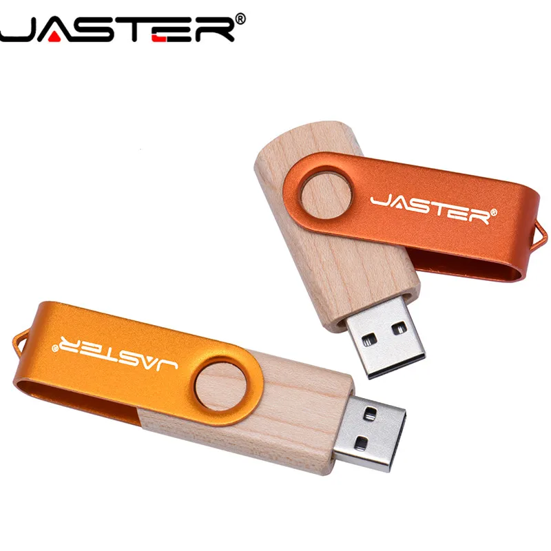 JASTER деревянный металлический вращающийся USB с коробкой usb флэш накопитель карта