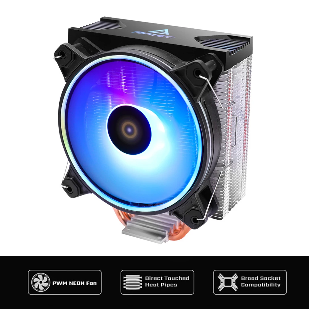 

Antec A400 RGB CPU Cooler with 4 Heatpipes for LGA 1151 1150 1155 1156 AM4 AM3 GPU Computer Water Cooling System Waterblock