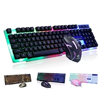 mouse keyboard combo computer gamer kit rgb luminous gaming keypad usb wired led backlight waterproof pc mouse and keyboard set