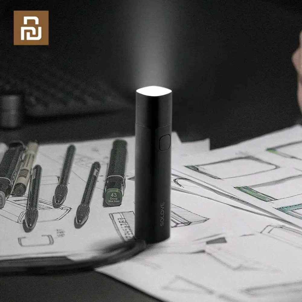 YouPin SOLOVE X3 USB Перезаряжаемый яркий EDC фонарик 3000 мАч Внешний аккумулятор