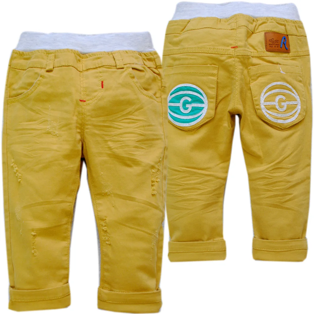 

4050 стандартные детские брюки, детские штаны для мальчиков, желтые детские брюки, весенне-Осенняя детская одежда, модная новинка