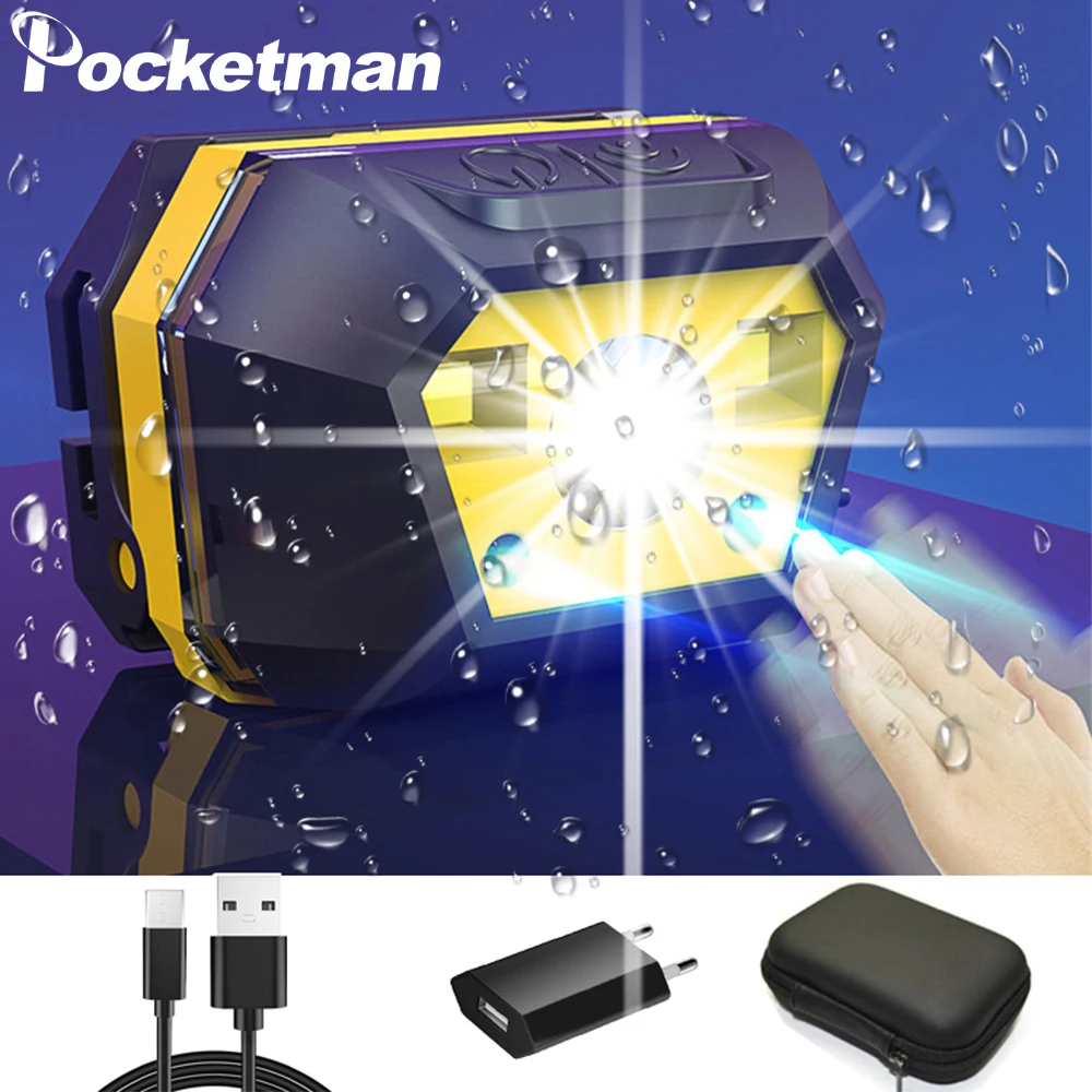 Налобный фонарь с датчиком движения и зарядкой от USB|Налобные LED-фонари| |