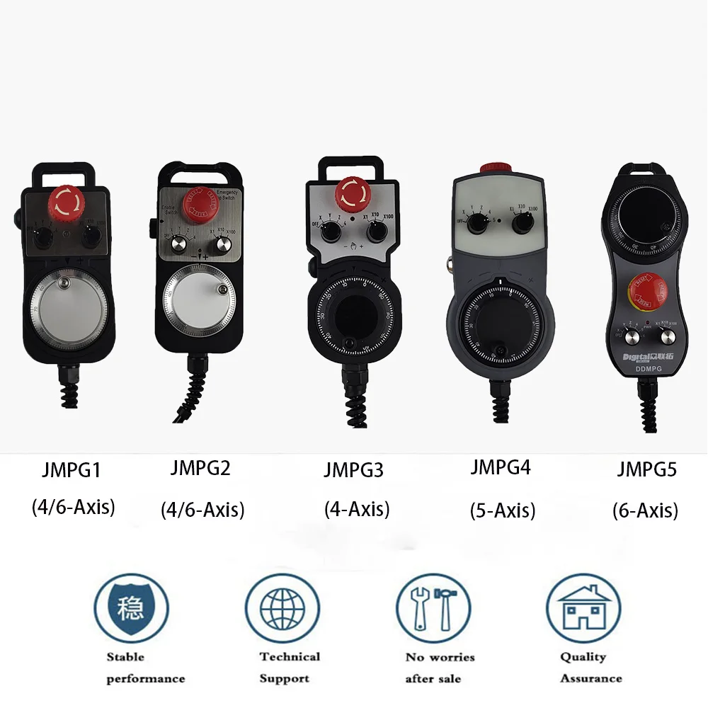 Standard 5v mpg 4-axis 5-axis 6-axis cnc electronic handwheel mach3 motion control system, emergency stop electronic handwheel latest cnc kit ddcsv3 1 3 4 axis 500khz g code offline cnc controller 4 axis emergency stop electronic handwheel mpg