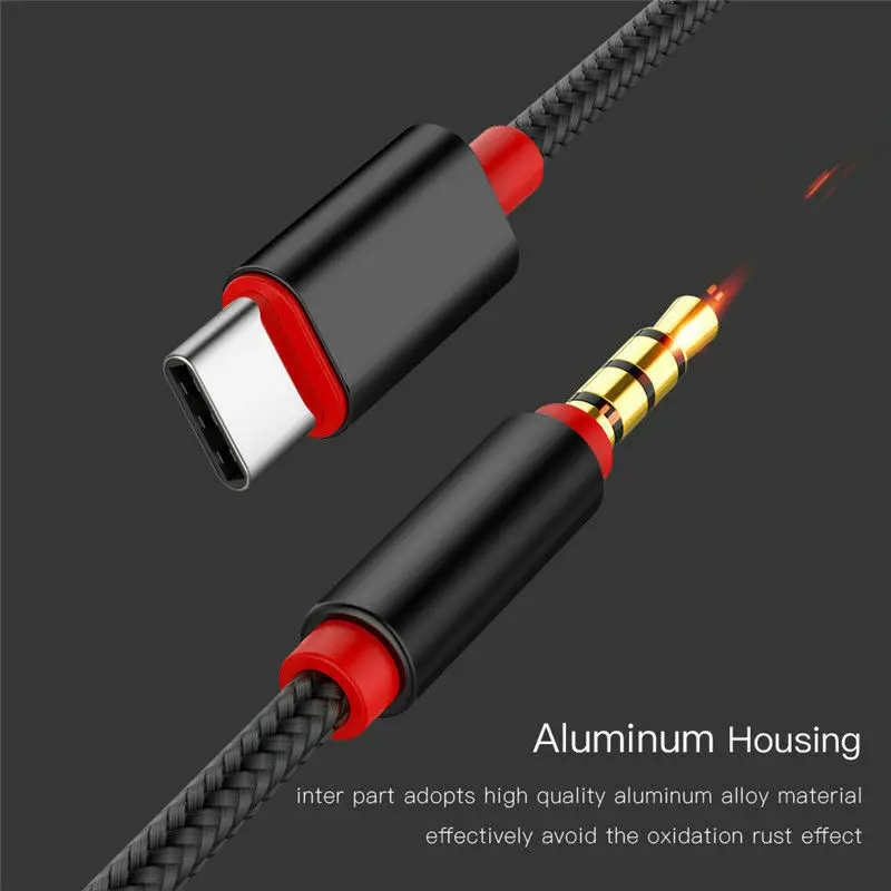Type C USB-C до 3,5 мм Мужской Аудио разъем AUX Переходный кабель для автомобиля стерео
