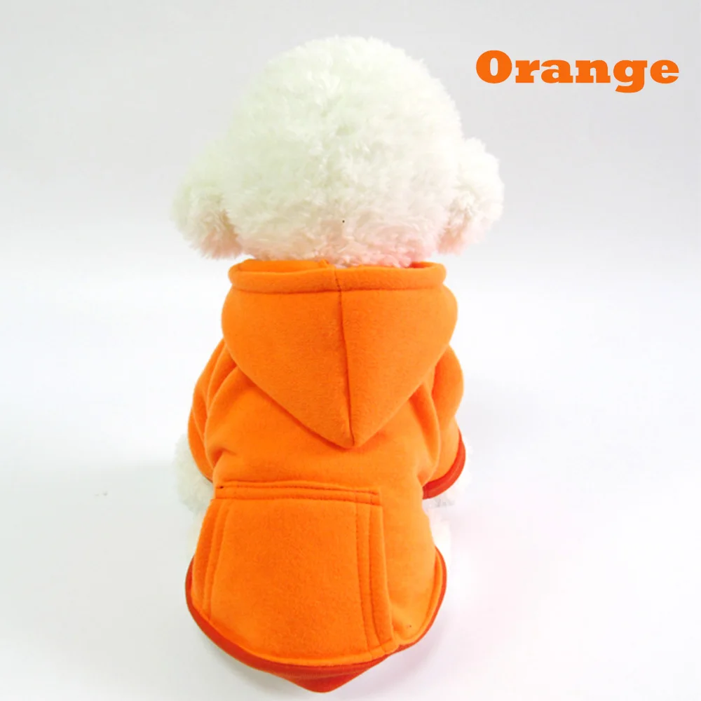 Orange Одежда для маленьких собак с карманом для собак, зимняя теплая одежда, жакеты для собак, одежда для щенков, куртка, Одежда для питомцев, собачий худи CL0013 - Цвет: Orange