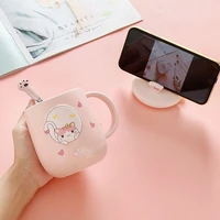 cat cup womens 2021 new cat paw cup high yan value fresh drinking cup ins ceramic mug with lid spoon mugs coffee cups kedicat