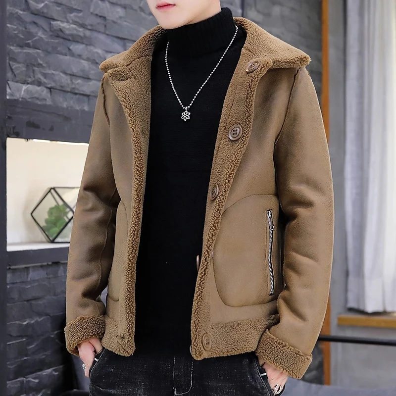 Мужская осенне-зимняя Двухсторонняя куртка модная повседневная шерстяная из
