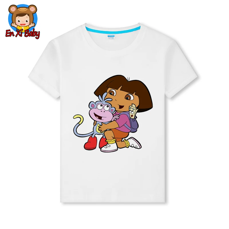 

Футболки для девочек, хлопковая детская одежда из чистого хлопка, летние футболки, Забавные топы, футболки, детские белые удобные футболки д...