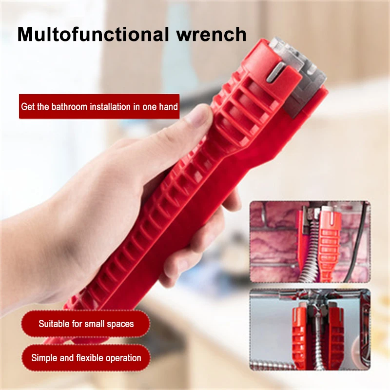 

8 In 1 Flume Magic Wrench Sink Faucet Plumbing Multi Tools Magic Wrench Anti-slip Multi Key Kitchen Repair Chave Soquete