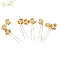 2021 new arrival wedding dress hair accessories jewelry pearl bridal hair pin gold bride headpiece pins