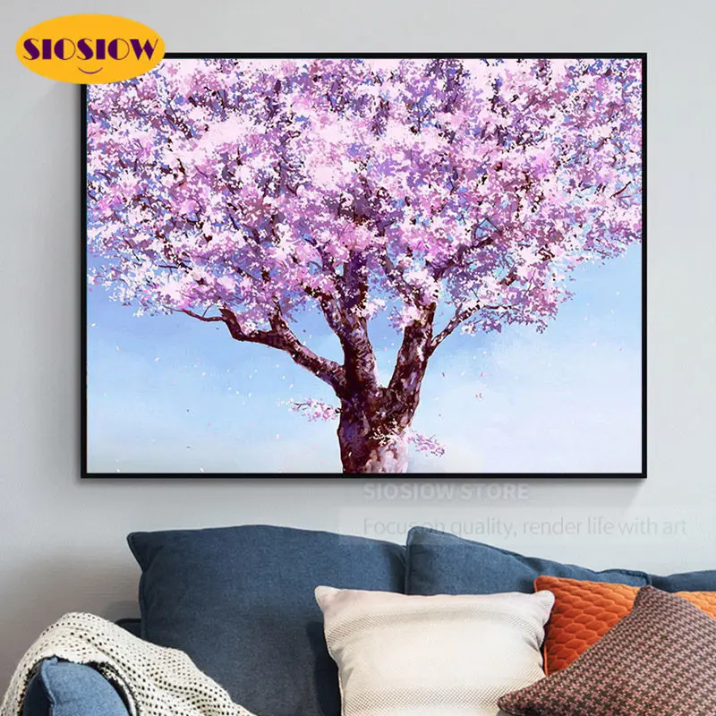 5d алмазная живопись сделай сам вышивка крестиком Сакура дерево полная выкладка