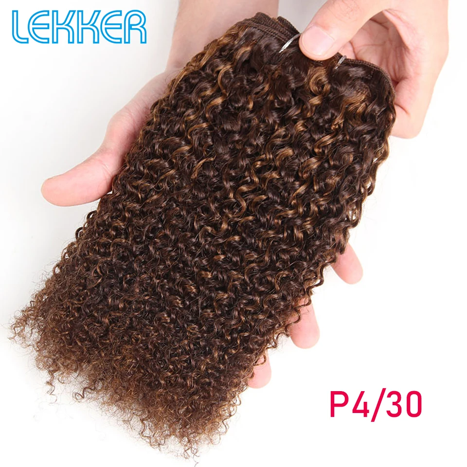 Lekker бразильские человеческие волосы Remy, волнистые, предварительно окрашенные, натуральные, афро кудрявые, волнистые,# P1B, 30 P4-27, цвет фортепиано, Рыжий