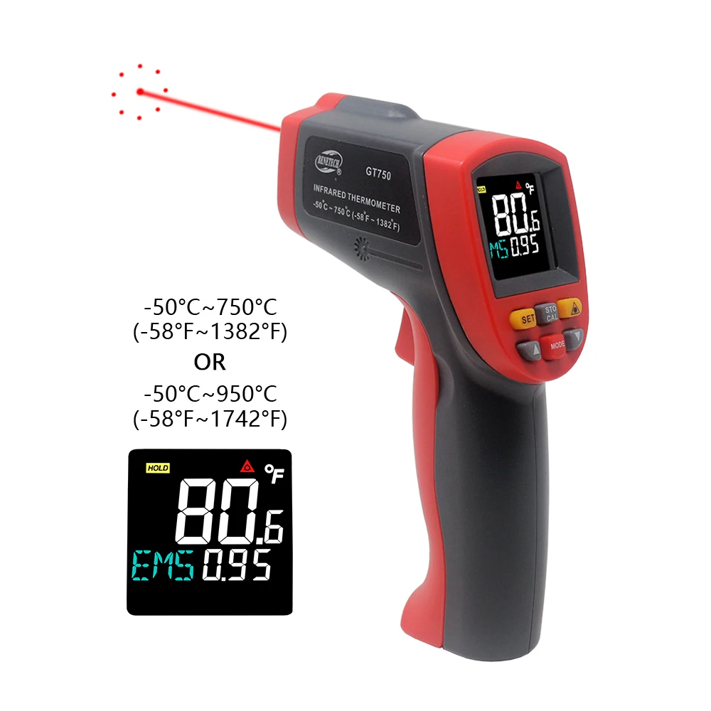 Цифровой термометр GS320 GM320 GM900 красной лазерной инфракрасный термометр Бесконтактный ИК пирометр ЖК-дисплей Температура метр дулом пистолета