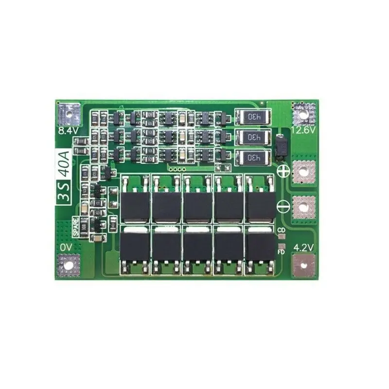 Защитная плата PCB BMS для зарядного устройства литий ионных батарей 3S 40A с