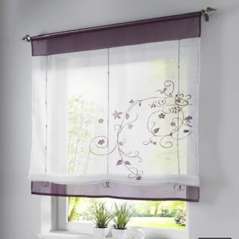 Европейские римские короткие занавески высококачественные Цветочные с вышивкой