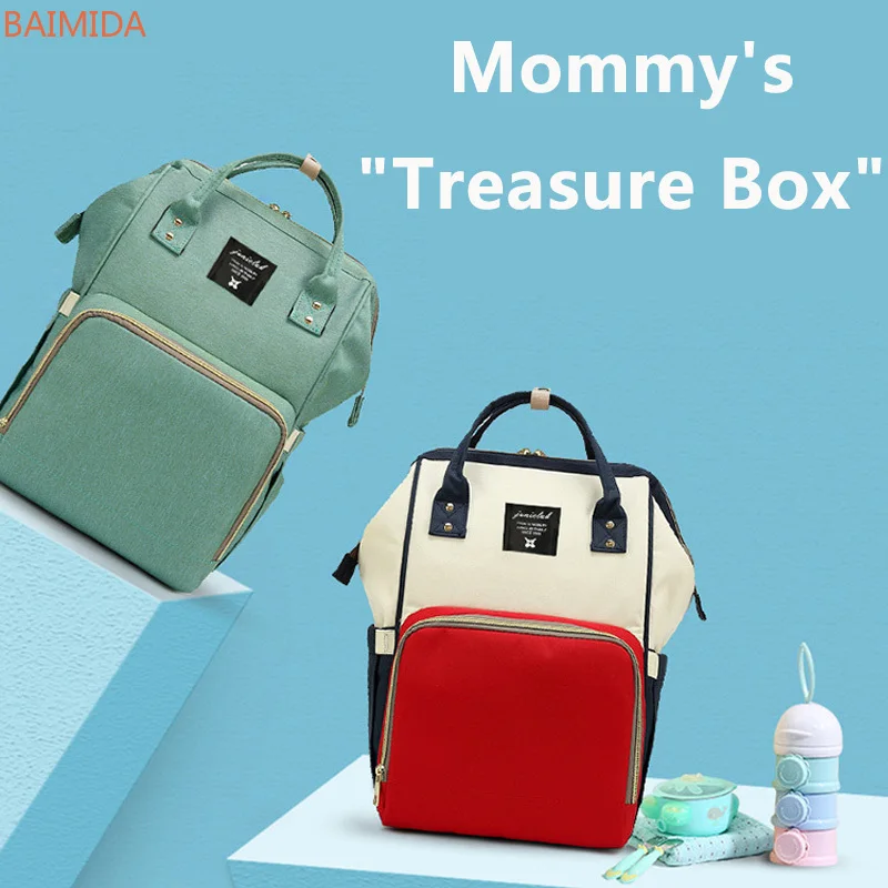 

BAIMIDA new mommy backpack bag women canvas double shoulder mother and baby bag mochilas para mujer Travel Bags storage bolso