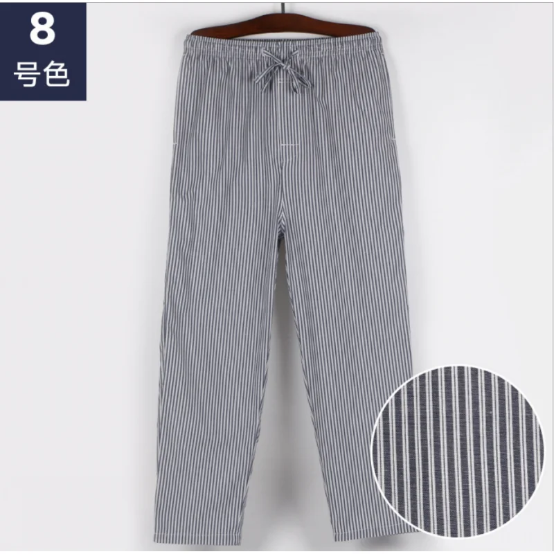 Spring Summer Men 100% Cotton Sleep Bottoms Male plus size night trousers sleepwear pyjama Casual Loose Plaid pajama pants | Мужская