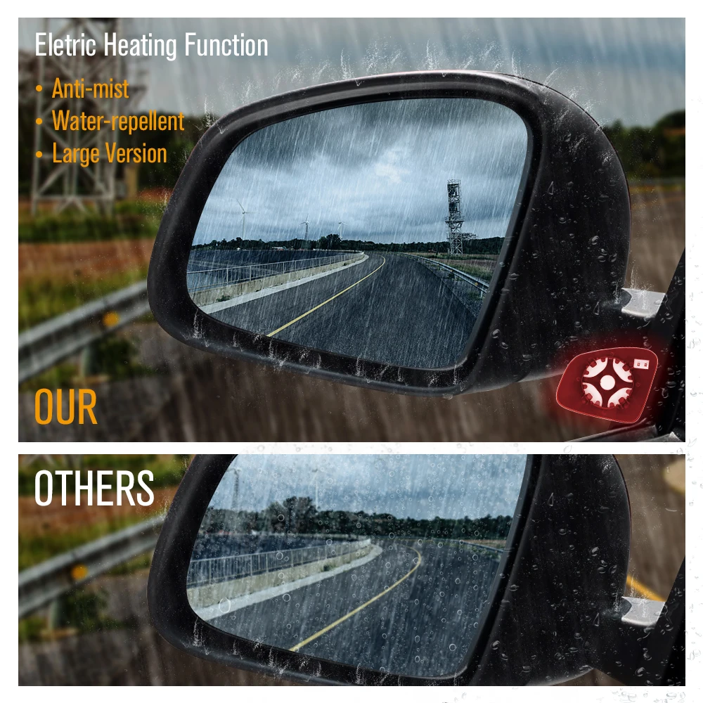 2 шт электронное Отопление антибликовое синее зеркало заднего вида для Smart Fortwo Forfour 453- большое видение автомобиля Внешнее Зеркало