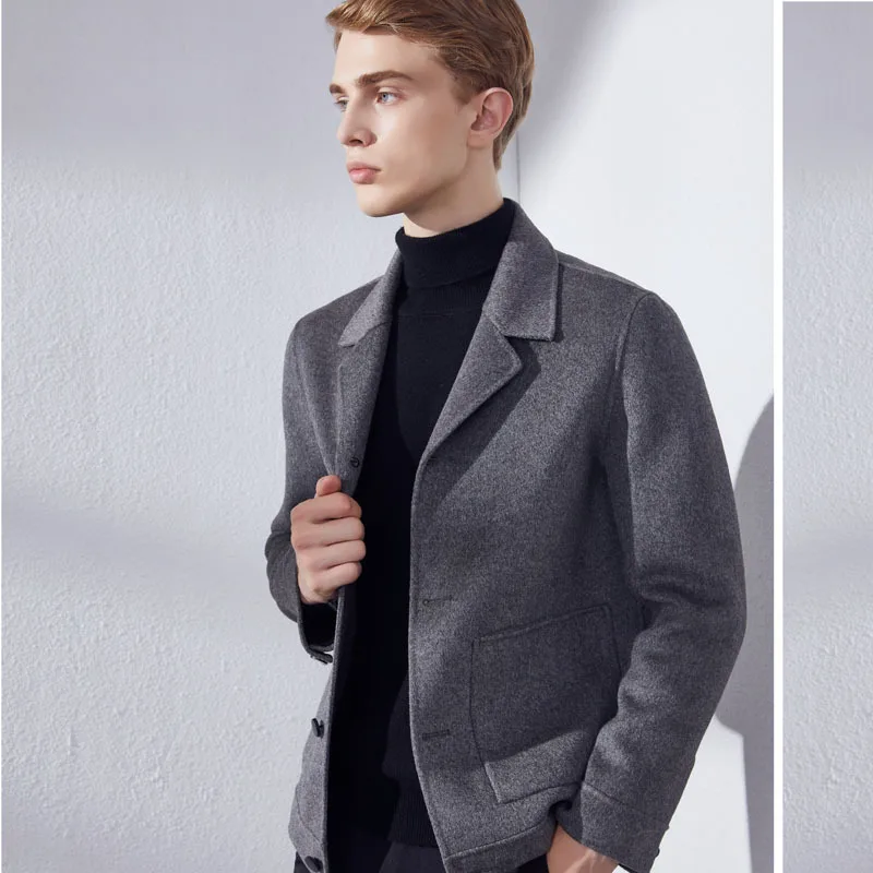 Английское шерстяное пальто Двусторонняя непальская куртка мужская