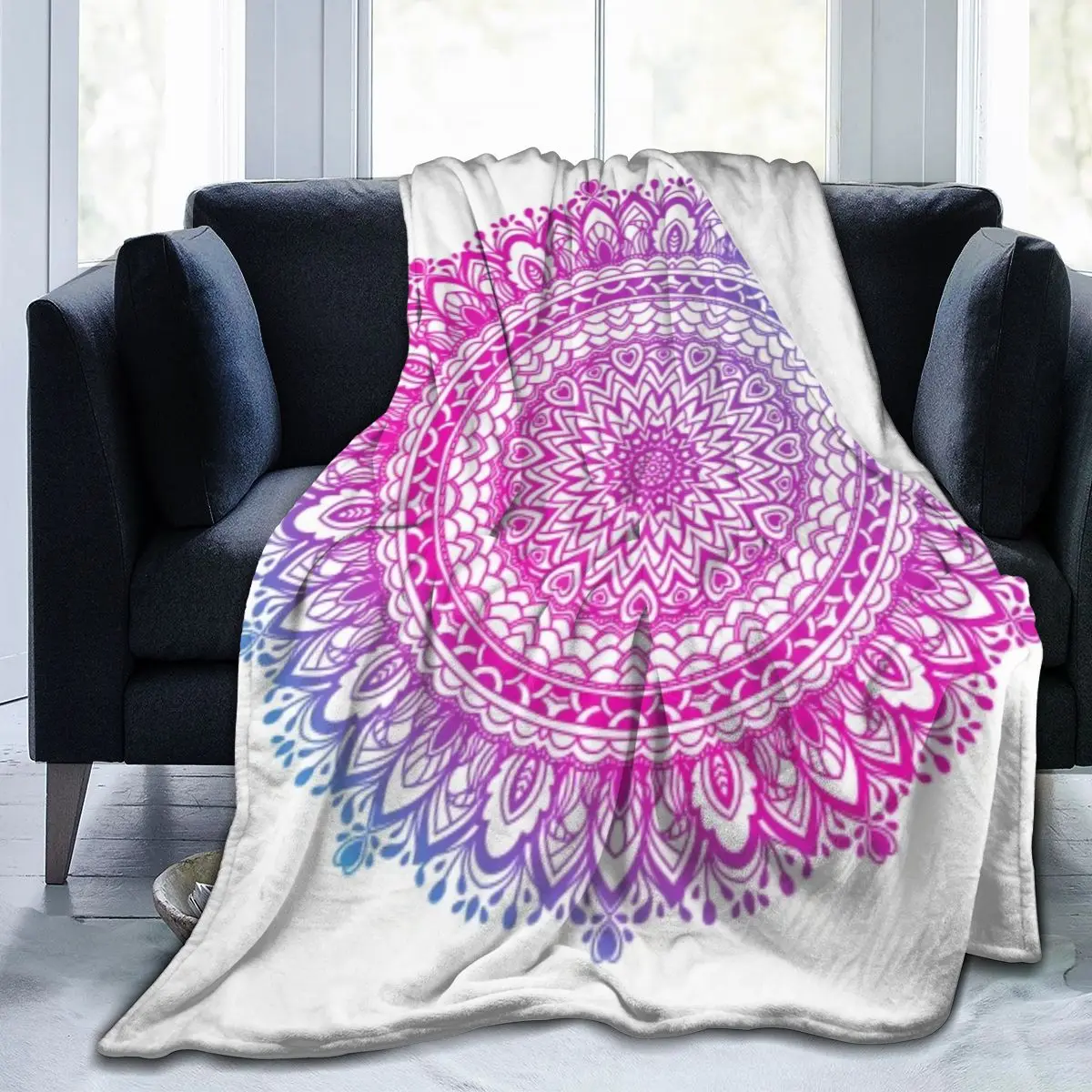 

Lotus Flower Mandala Bohemian New Age Tie Dye Soft Cozy Fleece Blanket Dropship Wholesale Family Winter Flannel Throw Homedecor