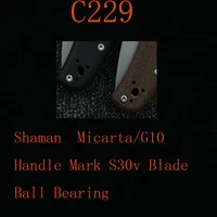 lemifshe shaman c229 mark s30v blade ball bearing micartag10 handle outdoor camping survival kitchen edc tool folding knife