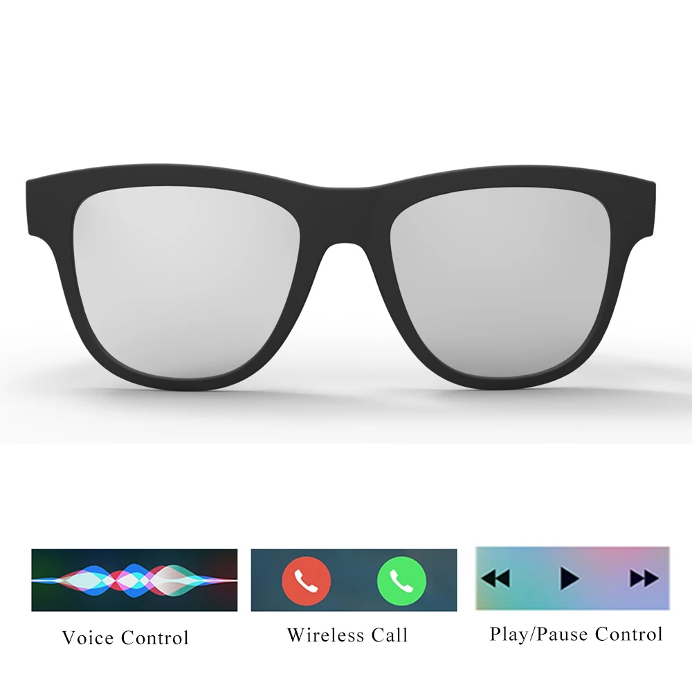 구매 Conway-블루투스 선글라스 골전도 터치 컨트롤 헤드폰 안경, 스마트 오디오 헤드셋, 오픈 이어 음악, 음성 통화