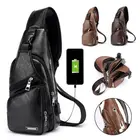 Мужская сумка-слинг из искусственной кожи, нагрудная сумка через плечо, Байкерская сумка, роскошные сумки, дизайнерская нагрудная сумка на молнии