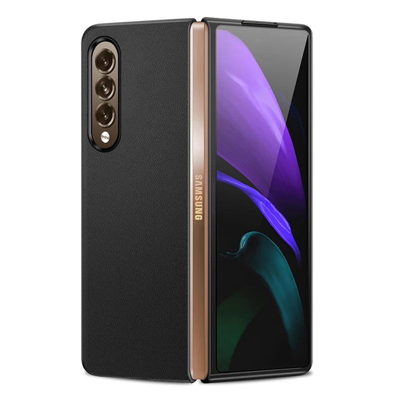 

case for samsung galaxy z fold3 fold2 5g bumper cover on samsun galaxi fold 3 2 7.6 protective phone coque bag folding leather