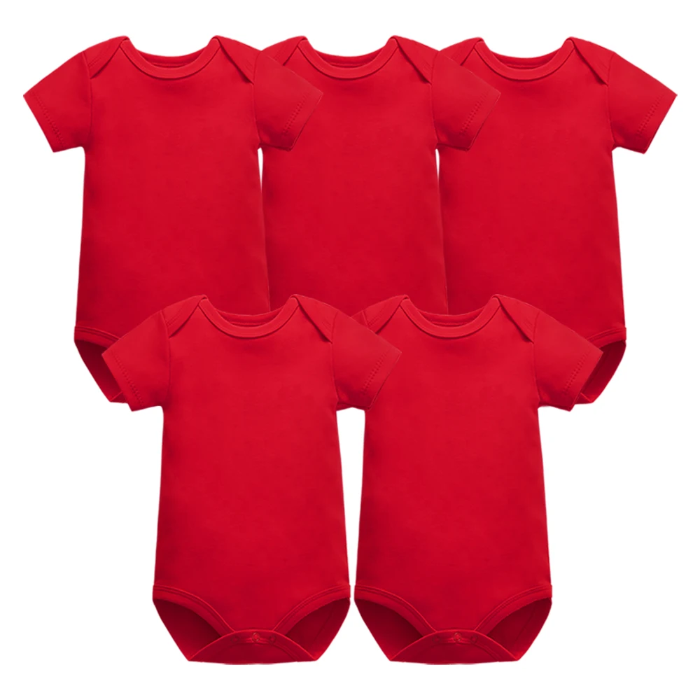 Боди летнее однотонное с коротким рукавом для новорожденных 5 шт./упаковка | Мать