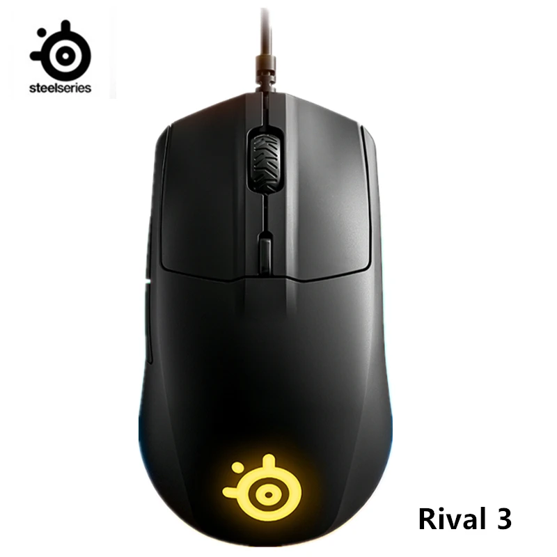 Игровая мышь Steelseries Rival 3 с подсветкой масса 77 г подходит для двух рук FPS мыши