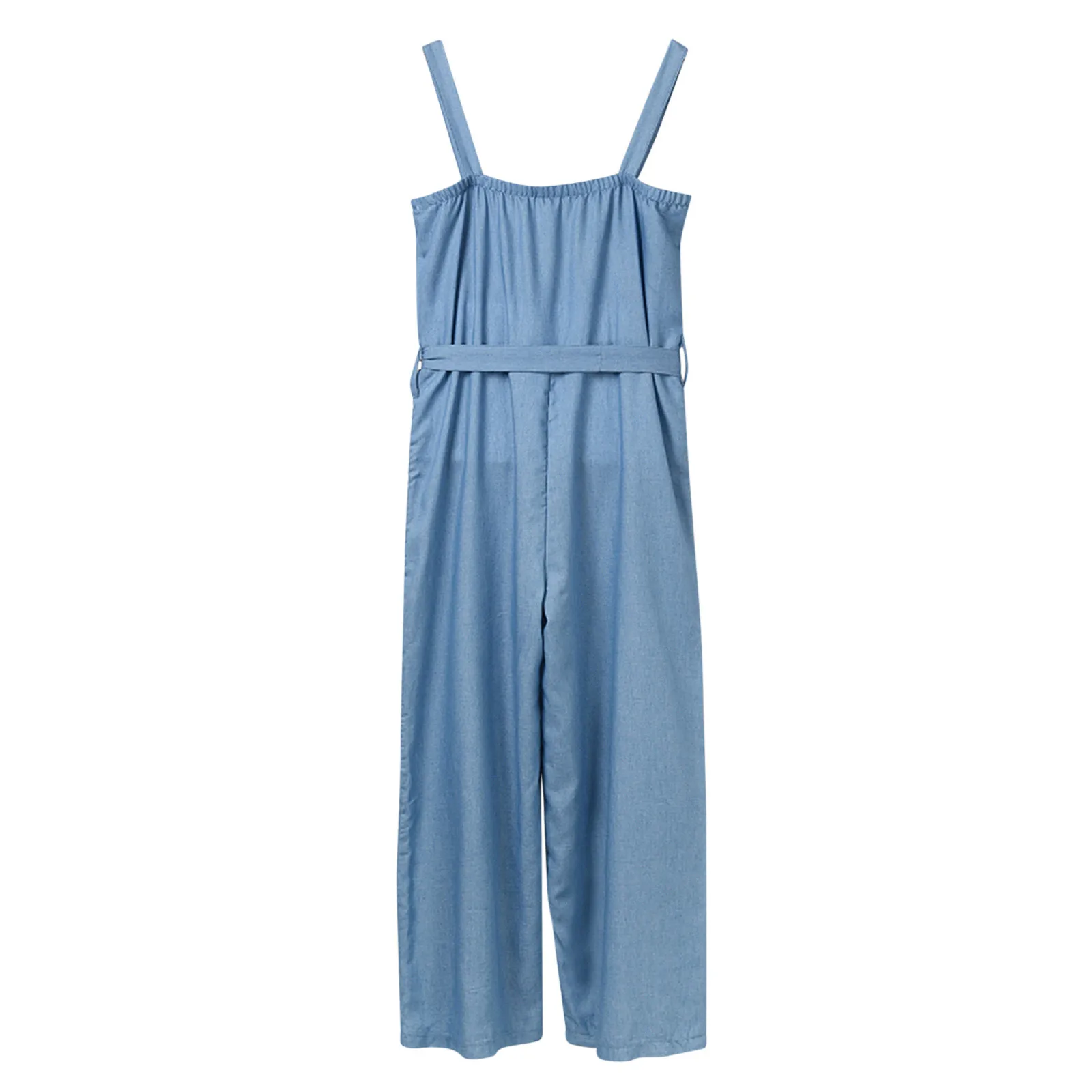 

Women Jumpsuit Solid Sleeveless Suspenders Denim Jumpsuit Tube Top Casual Wide-leg Pants Playsuit Loose