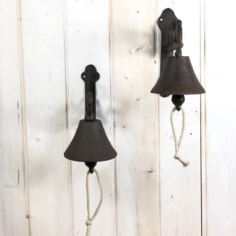 Европейский классический чугунный колокольчик садовый настенный дверной звонок