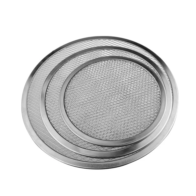 

Round Barbecue Mesh Pan Baking Tray Kitchen Tool for Bakeware 6/7/8/9/10 Inch Pizza BBQ Pan Aluminum Thicken Non-stick Net