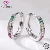 huisept earrings for women 925 silver jewelry with colorful topaz zircon gemstone drop earrings wedding party gifts accessories