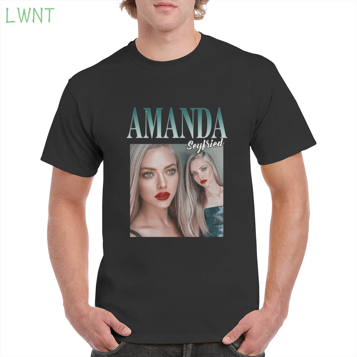 

100% cotton Sweet singer Amanda Seyfried print t shirt model graphic tshirt gothic punk casual top oversized men/women's T-Shirt