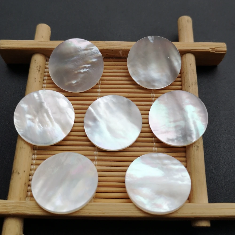 

100pcs/lot 20mm Natural Round Disks Mother of Pearl shell for DIY Jewelry Double Flat Round Slice MOP Pearl shell