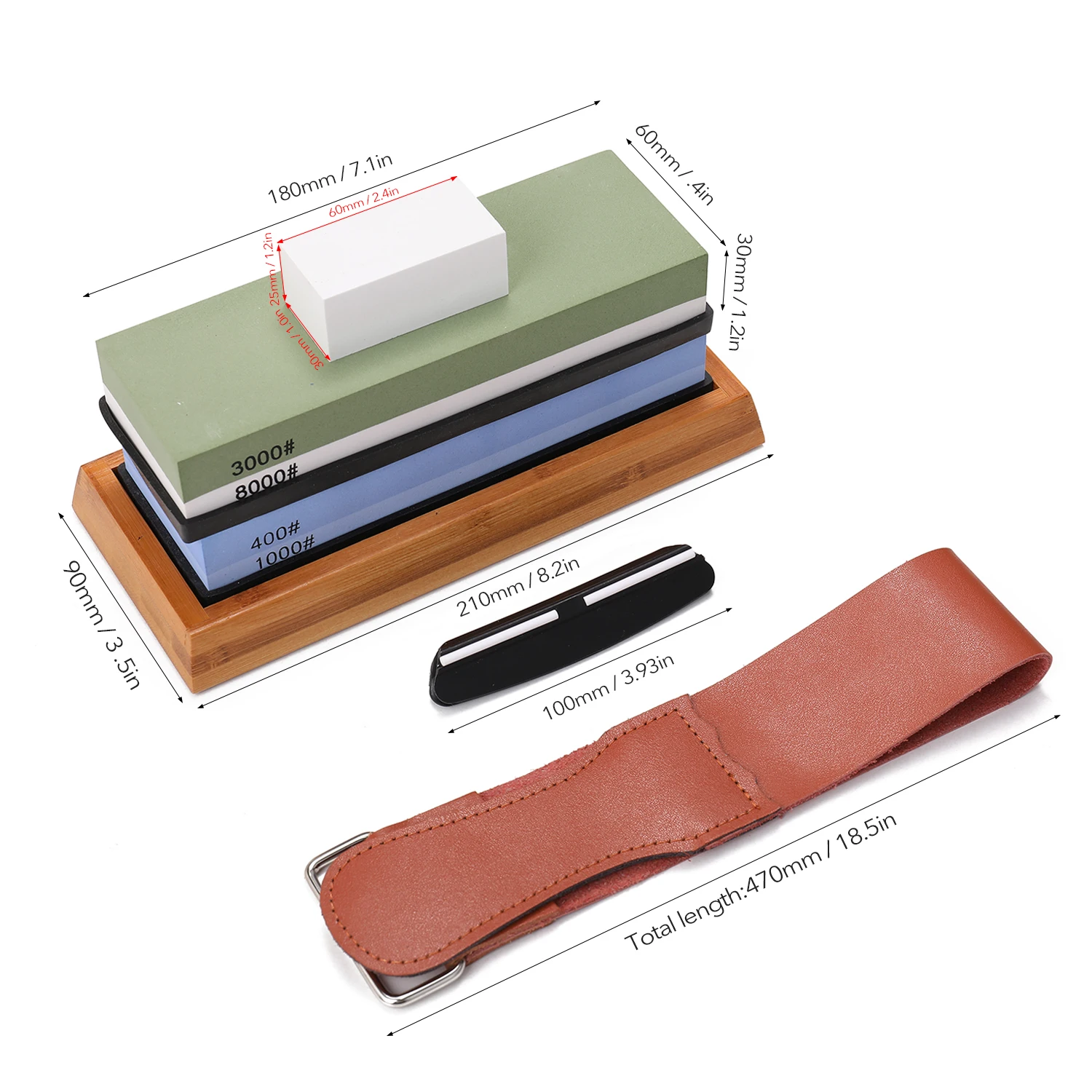 

New 400/1000 3000/8000 Grit Premium Whetstone Cut Sharpening Stone Set Sharpener for All Blade Non Slip Base Cutter Sharpener