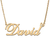 love heart david name necklace for women stainless steel gold silver nameplate pendant femme mother child girls gift